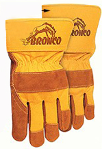 GLOVE LEATHER PALM BRONCO SAFETY CUFF (PR) - Leather Palms & Drivers